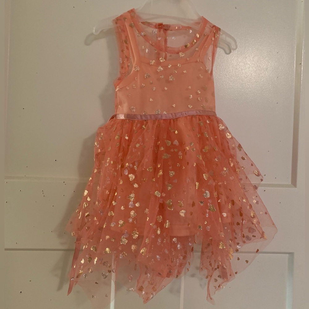 Nanette Lepore Peach and Gold Kids Formal Dress